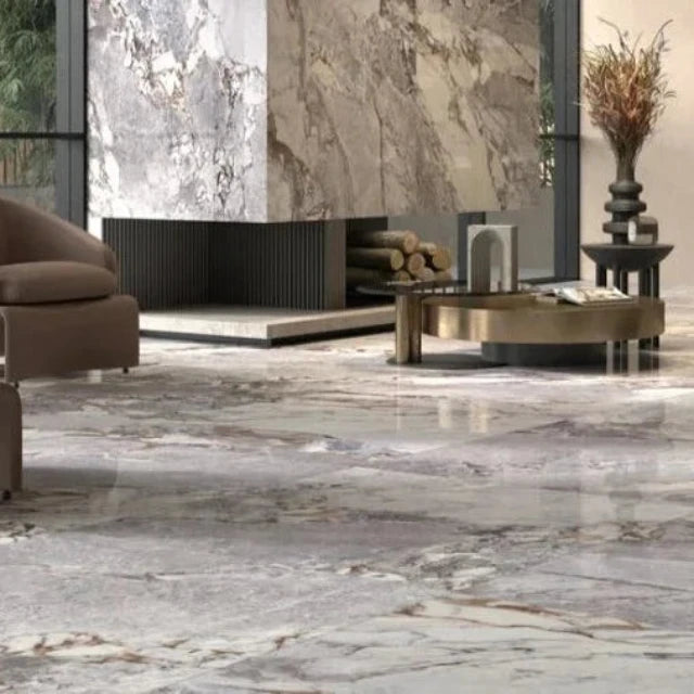 Grey Sofia Honed Marble Italian Porcelain Tile 1200x600x6.5mm | The Blue Space