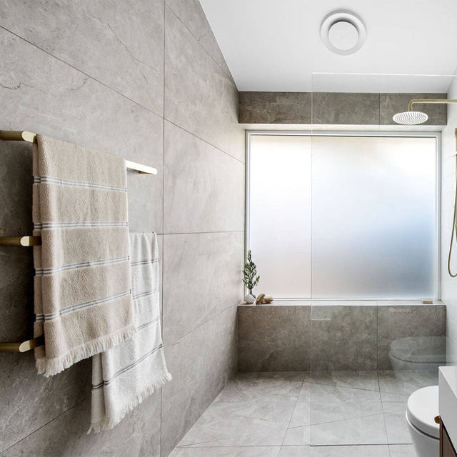 Grey Tilly Tundra Stone Tile Gloss 300 x 600 x 10mm Porcelain | The Blue Space