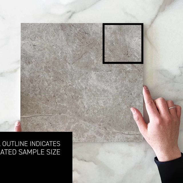 Grey Tilly Tundra Stone Tile Matte Tech Grip 300 x 300 x 10mm Porcelain | The Blue Space