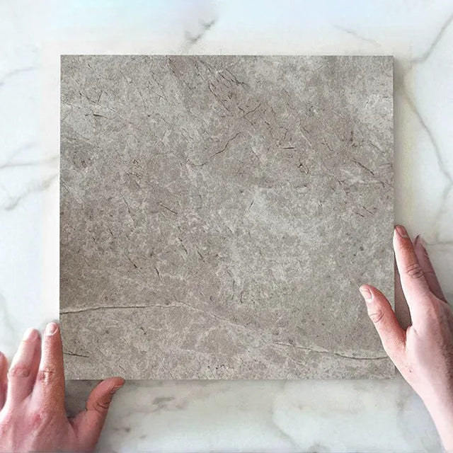Grey Tilly Tundra Stone Tile Matte Tech Grip 300 x 300 x 10mm Porcelain | The Blue Space