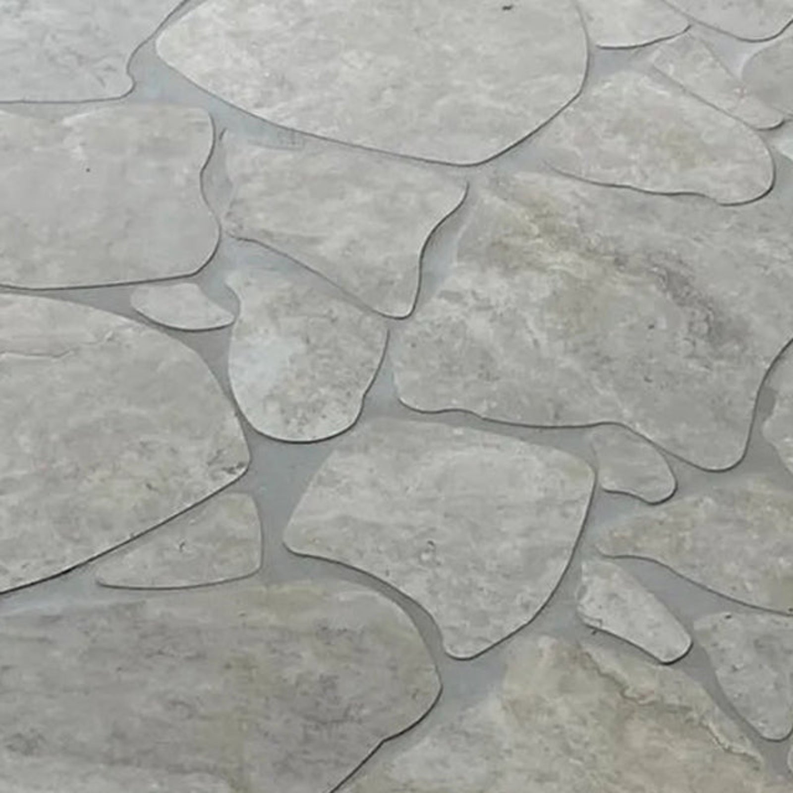 Grey Valerie Travertine Tile P4 Tech Grip Porcelain Crazy Pave | The Blue Space
