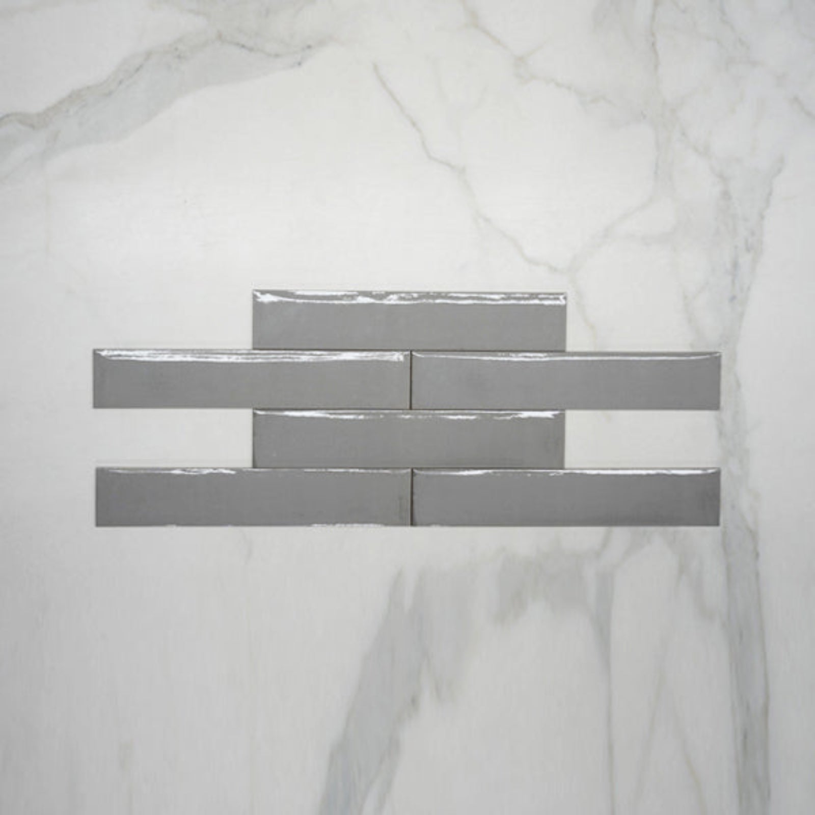 Pattern No Hand Grigio Theo Subway Tile 75 x 400mm Italian Porcelain - The Blue Space