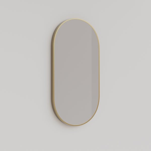 INGRPM90-BG | Ingrain Pill Shaped Brushed Nickel Framed Mirror 460mm by 910mm