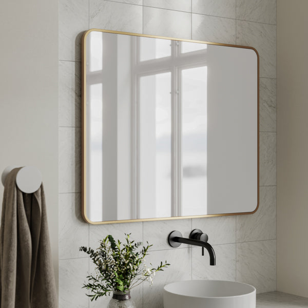 INGRM60-BG | Ingrain Rectangle Brushed Gold Framed Mirror 750mm by 900mm