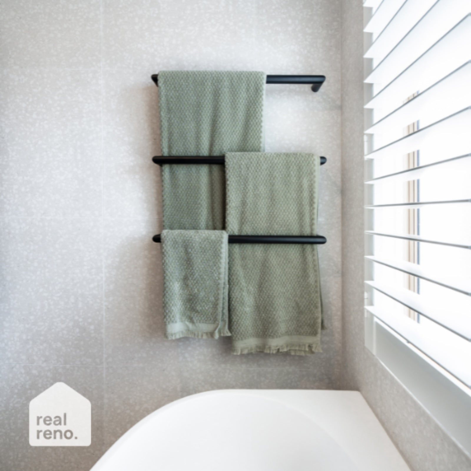 Bathroom Island Terrazzo White Matt P4 Porcelain Tile 600x600mm 6NBLWHM - The Blue Space