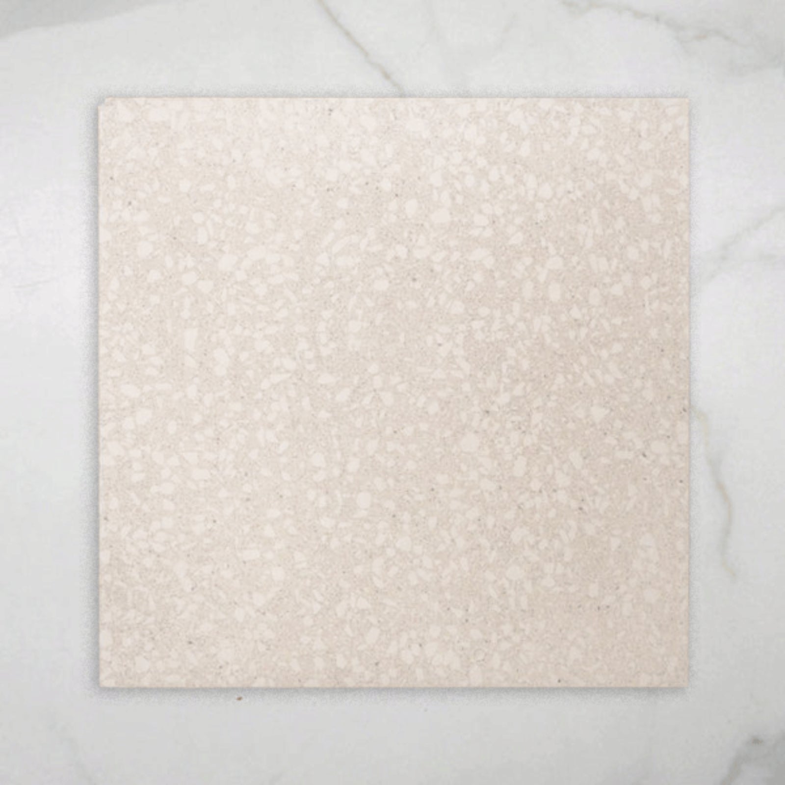Single no Hand Island Terrazzo White Matt P4 Porcelain Tile 600x600mm 6NBLWHM - The Blue Space