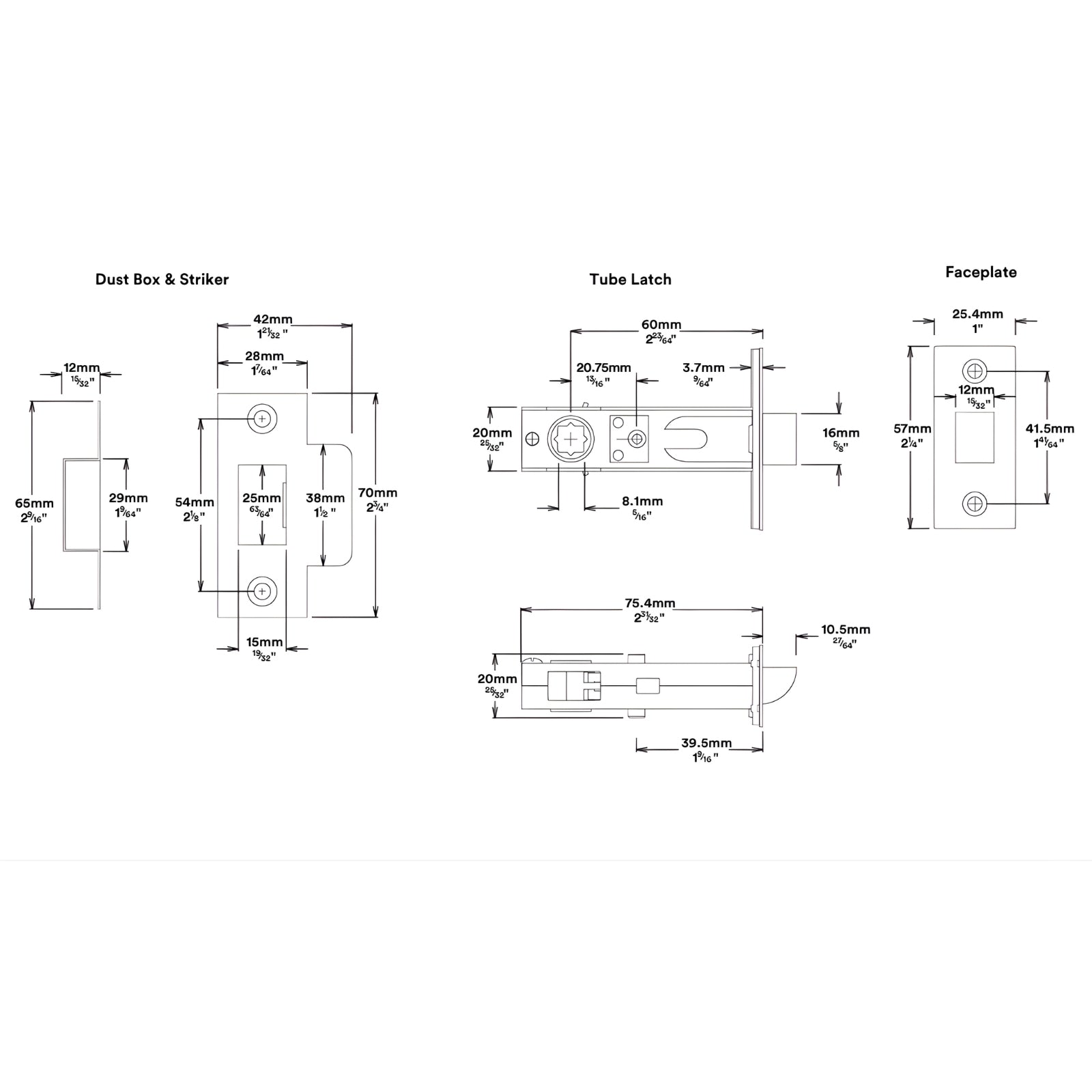 Tube Latch Iver Baltimore Lever Round Rose (Inbuilt Privacy) Brushed Brass 9365KIBPRIV60 - The Blue Space
