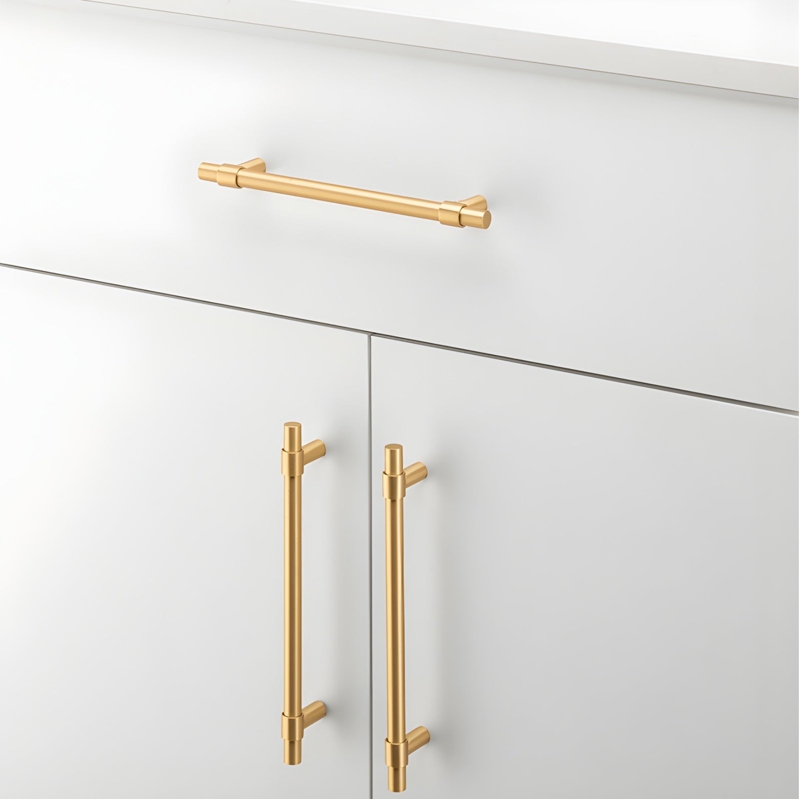Detail1 Iver Helsinki 160mm Cabinet Pull Handle Brushed Brass 21016 - The Blue Space