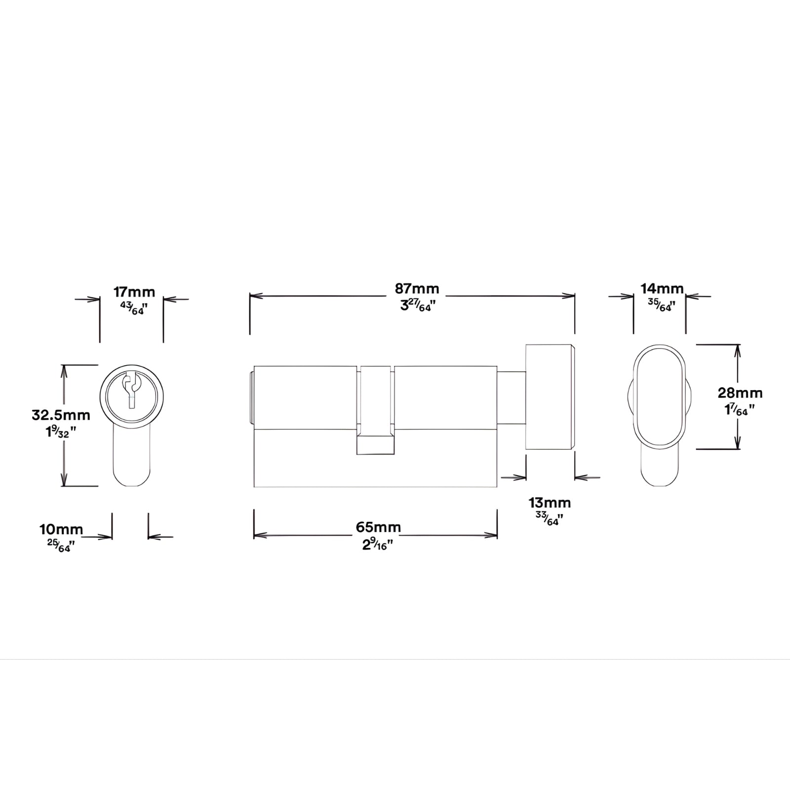 Key Thumb Iver Helsinki Lever Oval Backplate Entrance Kit with High Security Lock Matte Black 12900KENTR60KT - The Blue Space