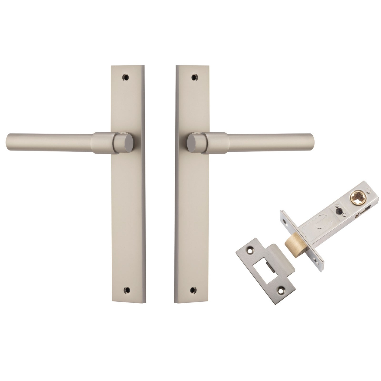 Iver Helsinki Lever Rectangular Backplate Passage Kit Satin Nickel 14896KPASS60 - The Blue Space