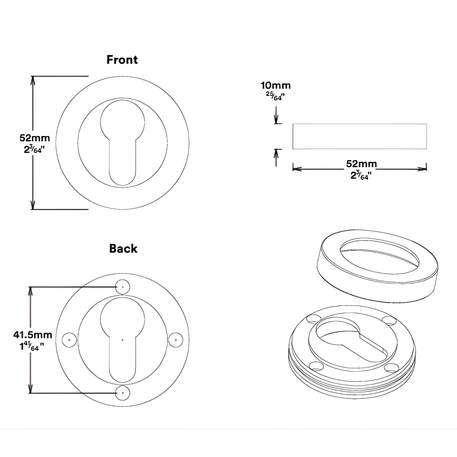 Round Rose Iver Helsinki Lever Round Rose Entrance Kit with Separate High Security Lock Brushed Brass 20626KENTR60KT - The Blue Space
