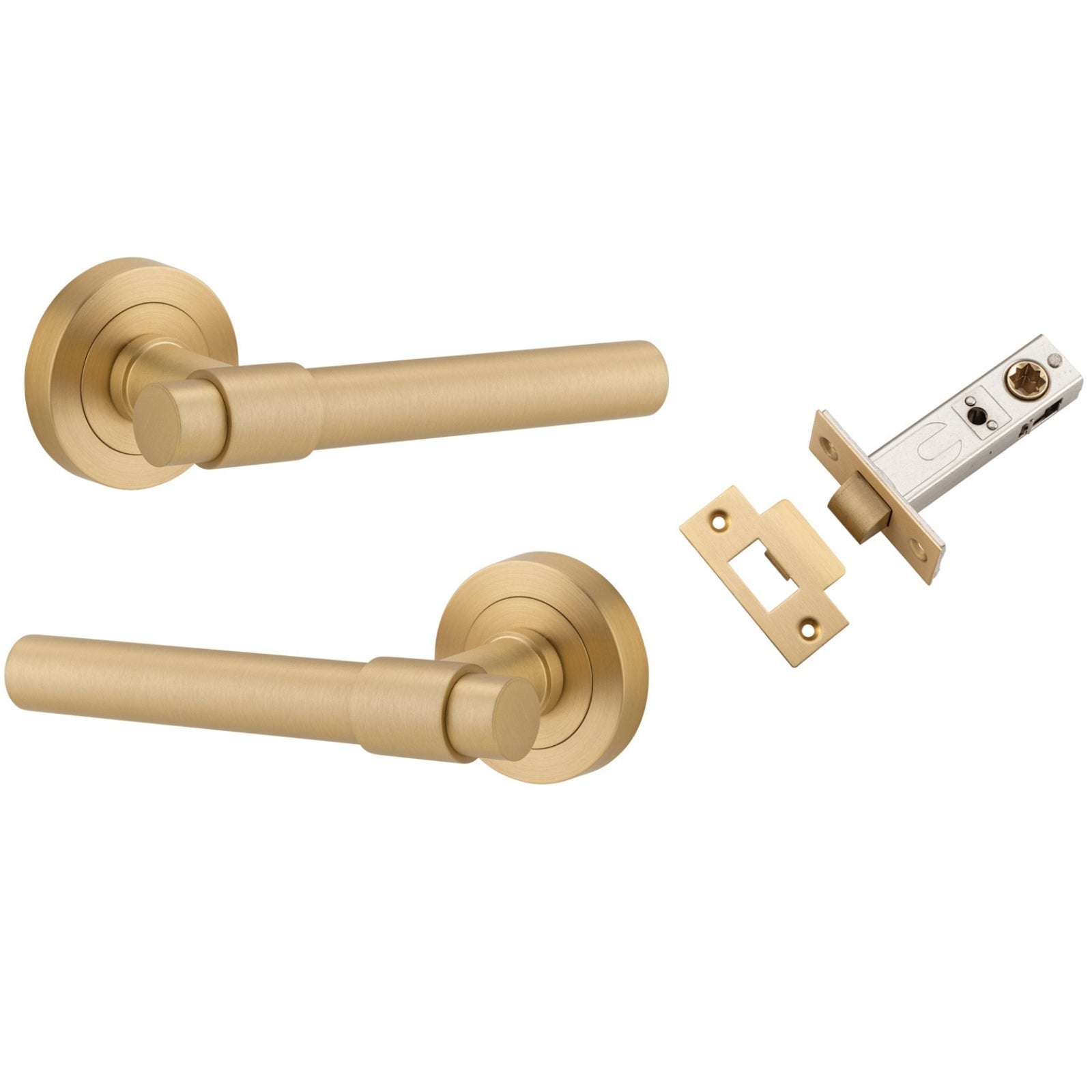 Iver Helsinki Lever Round Rose Passage Kit Brushed Brass 20626KPASS60 - The Blue Space
