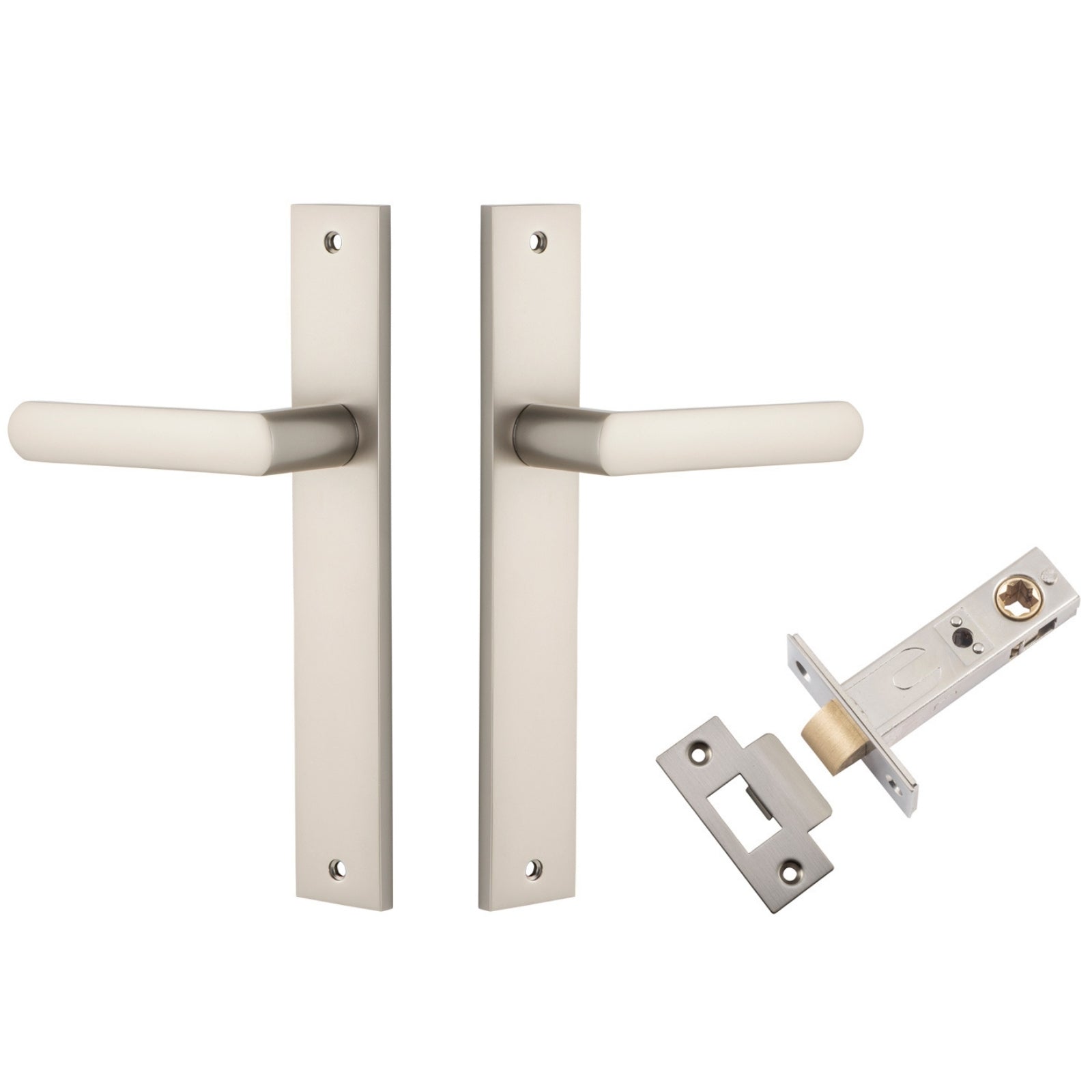 Iver Osaka Lever Rectangular Backplate Passage Kit Satin Nickel 14860KPASS60 - The Blue Space