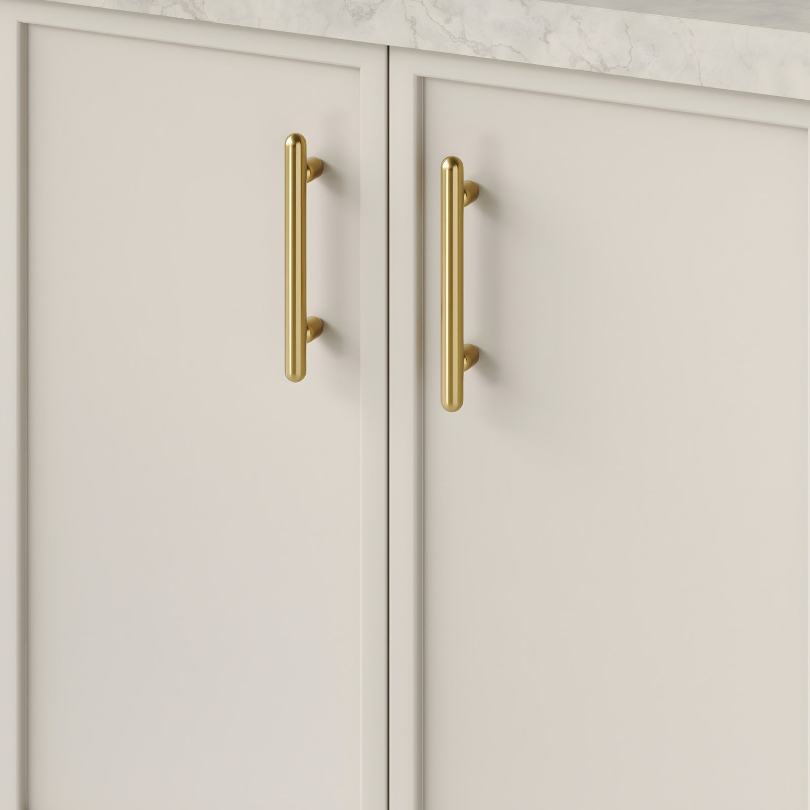 Detail1 Iver Puerto 128mm Cabinet Pull Handle Brushed Gold PVD 24030 - The Blue Space