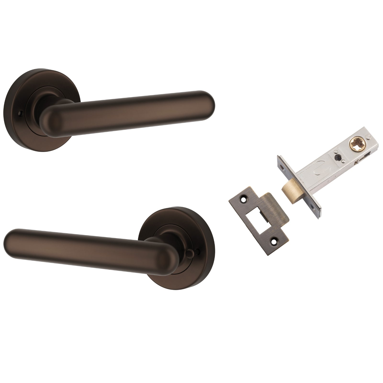 Iver Puerto Lever Round Rose (Inbuilt Privacy) Signature Brass 24002KIBPRIV60 - The Blue Space