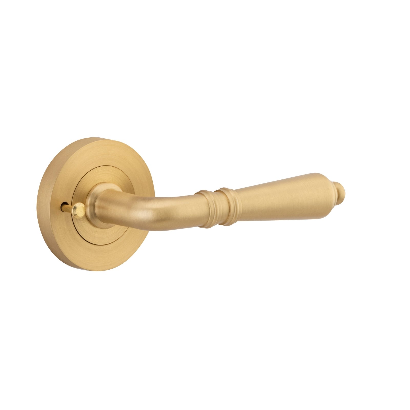 Single Iver Sarlat Lever Round Rose (Inbuilt Privacy) Brushed Gold PVD 16260KIBPRIV60 - The Blue Space