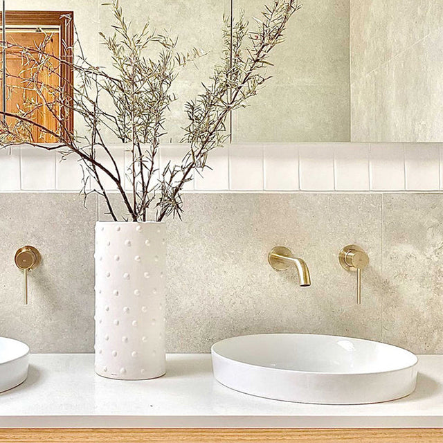 Ivory Luna Limestone Tile Honed P2 300 x 600 x 10mm Porcelain | The Blue Space