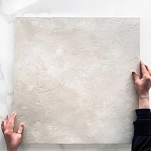 Ivory Luna Limestone Tile Honed P2 600 x 600 x 10mm Porcelain | The Blue Space