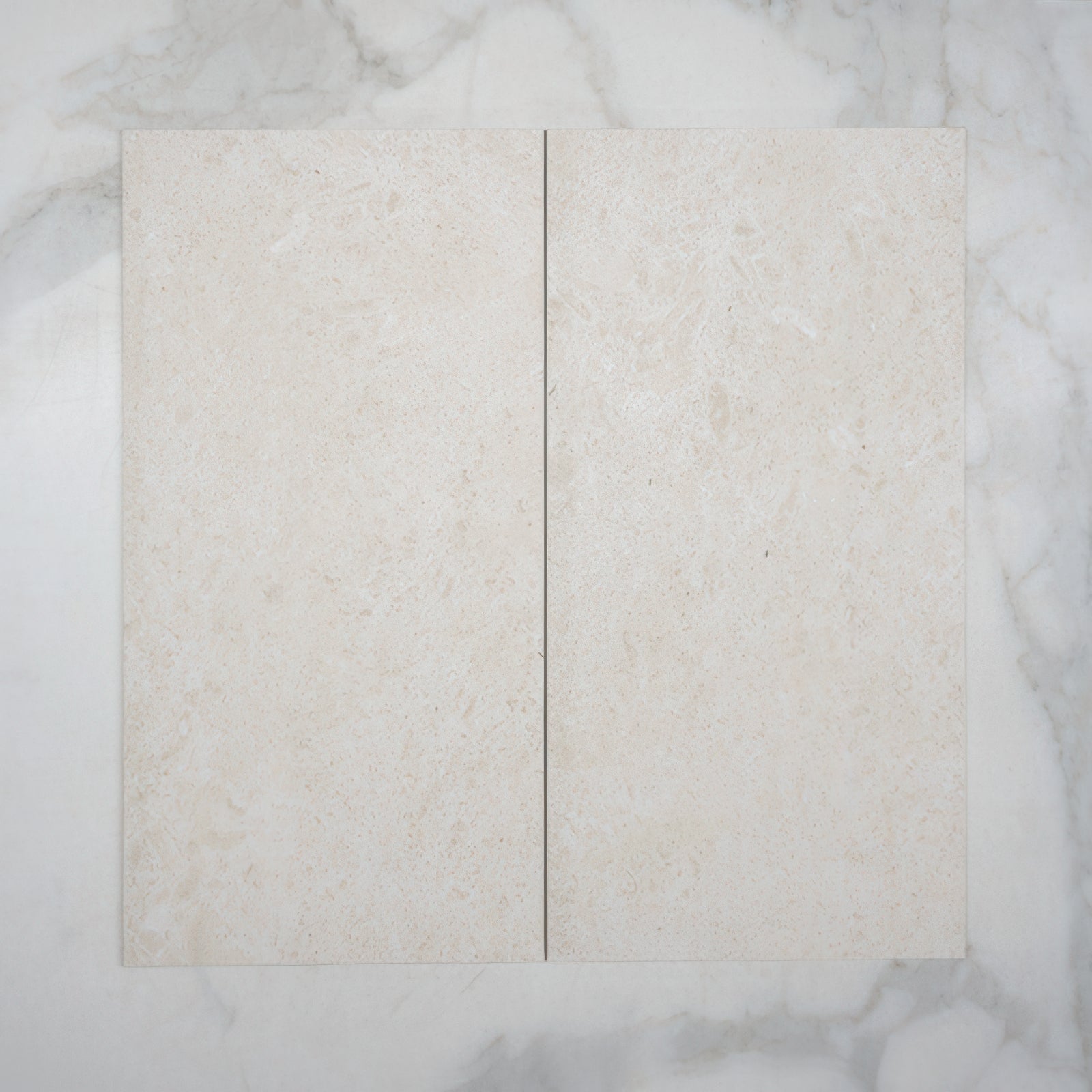 Double No Hand Ivory Myra Limestone Tile Matt 300 x 600 x 10mm Porcelain - The Blue Space