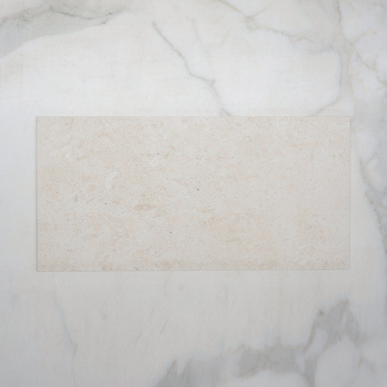 Single No Hand Ivory Myra Limestone Tile Matt 300 x 600 x 10mm Porcelain - The Blue Space