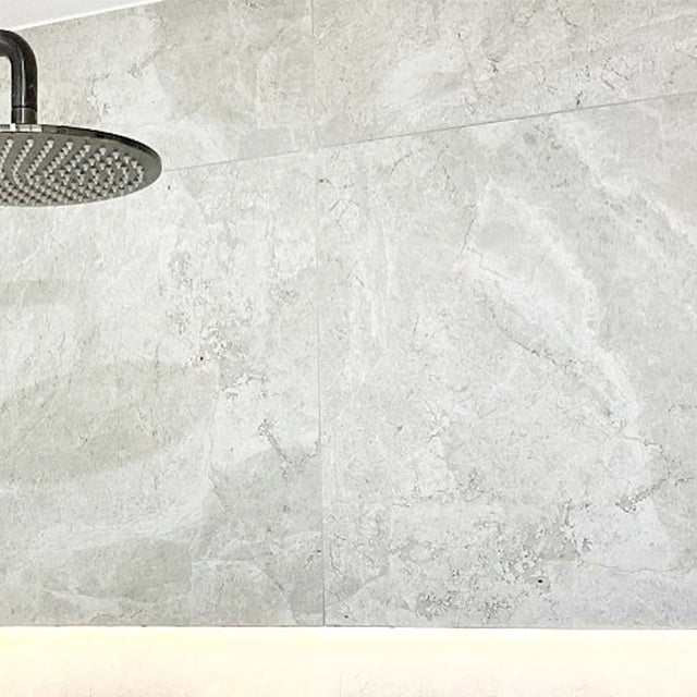 Ivory Tilly Tundra Stone Tile Gloss 300 x 600 x 10mm Porcelain | The Blue Space