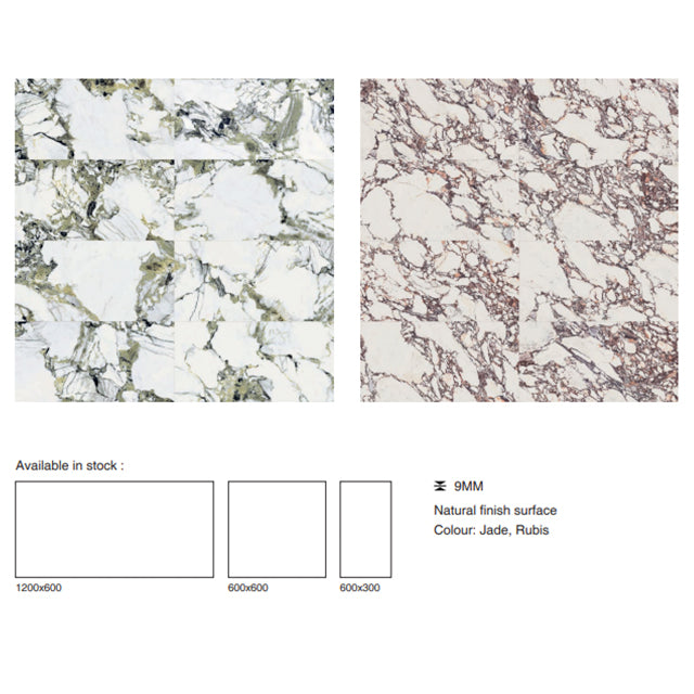 Jade Alessio Natural Honed Italian Porcelain Tile 600x600x10mm | The Blue Space