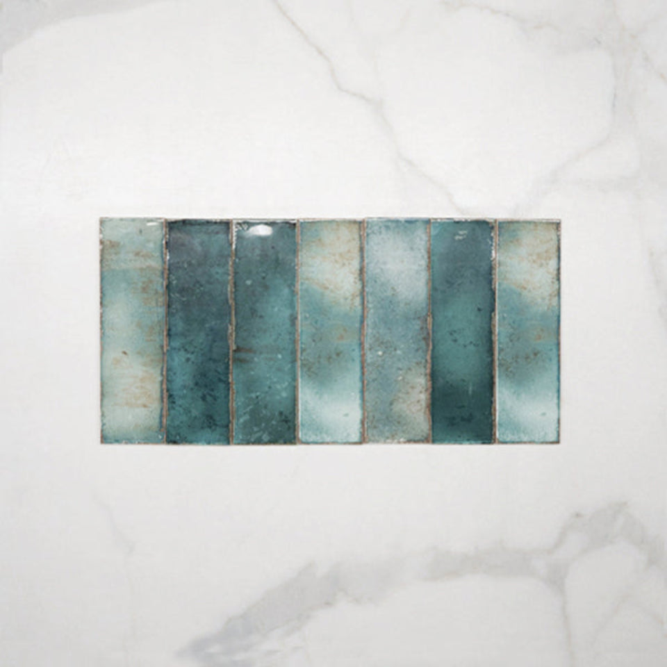 Jade Green Leon Spanish Subway Tile Gloss 69 x 240mm Ceramic