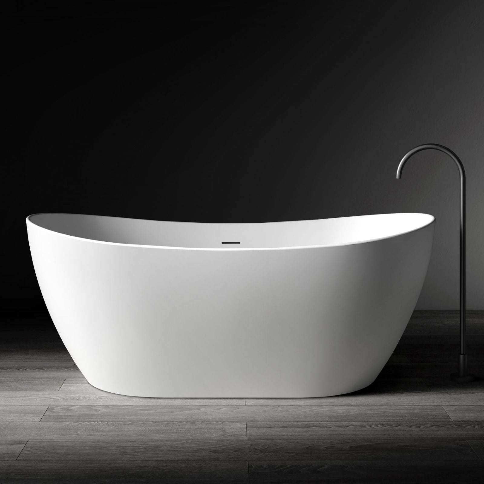 Kaskade Diane Freestanding Oval Stone Bath Matte White 1625mm VX100-1625 - The Blue Space