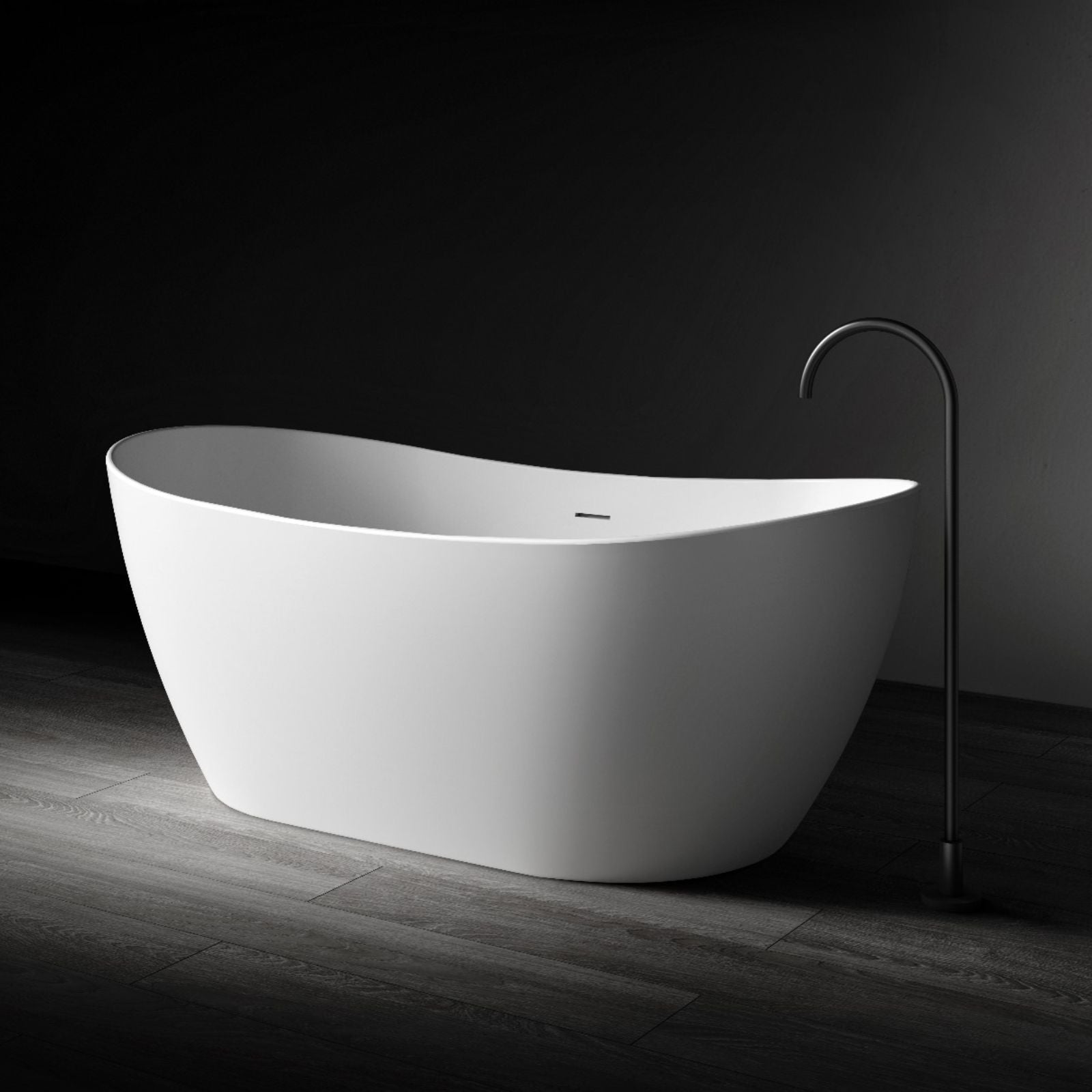 Lifestyle 1 Kaskade Diane Freestanding Oval Stone Bath Matte White 1625mm VX100-1625 - The Blue Space