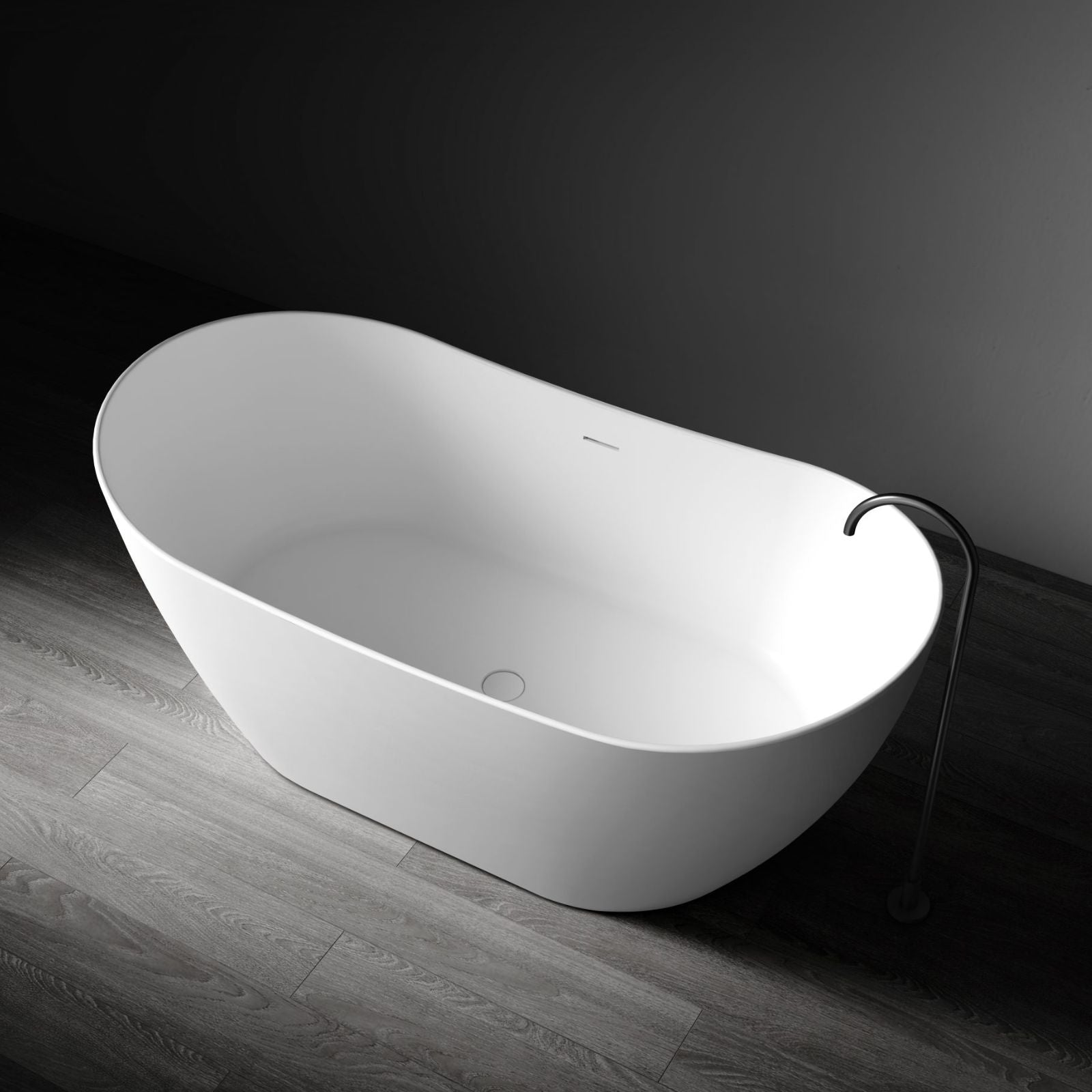 Lifestyle 2 Kaskade Diane Freestanding Oval Stone Bath Matte White 1625mm VX100-1625 - The Blue Space