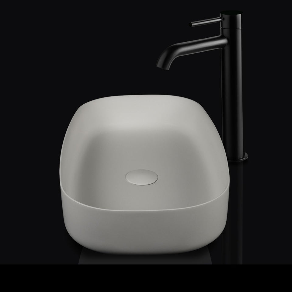 Kaskade Turin Oval Benchtop Stone Basin Matte White 650mm