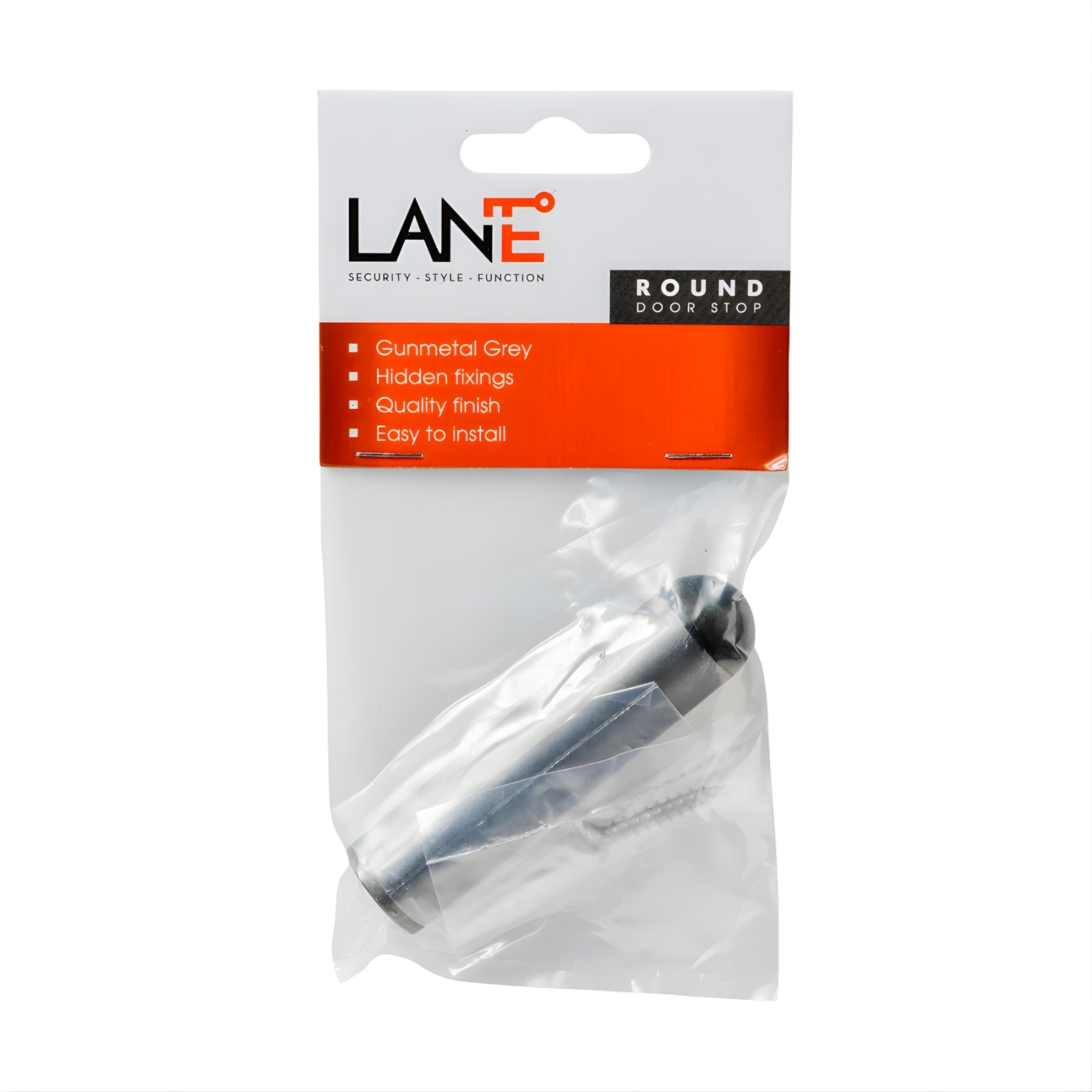Package Lane Bullet Door Stop Round Gun Metal Grey L512467 - The Blue Space