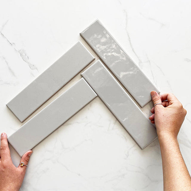 Light Grey Bella Subway Tile Textured Matte 65 x 265 x 6mm Ceramic | The Blue Space