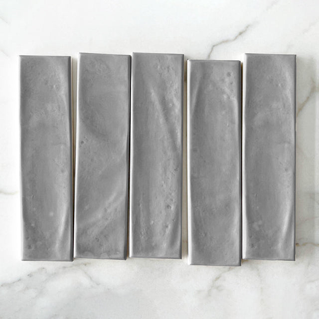Light Grey Rylee Subway Tile Textured Matt 75 x 300 x 9mm Italian Ceramic | The Blue Space
