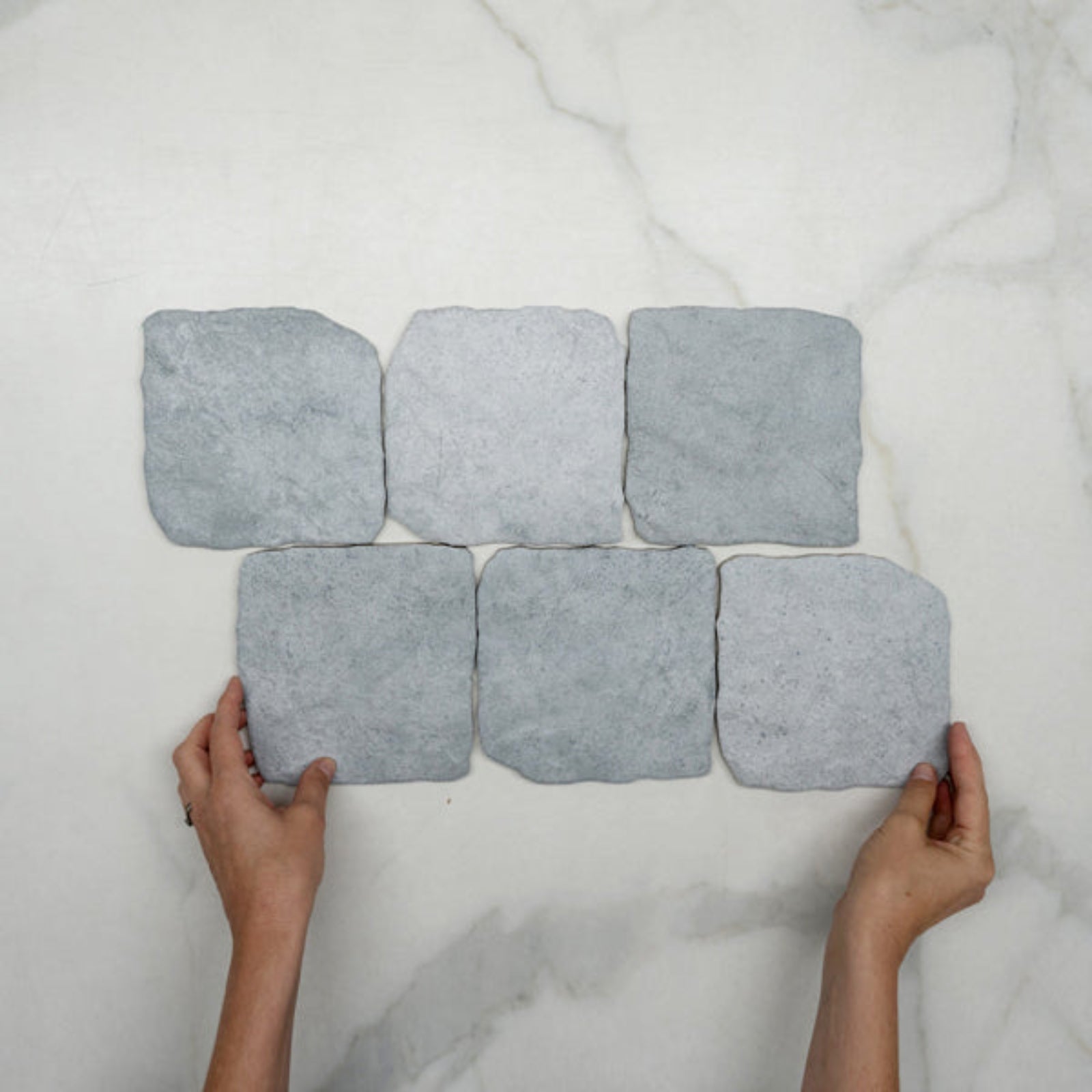 Light Grey Settlers Cobble Stone 150 x 150mm Porcelain | The Blue Space
