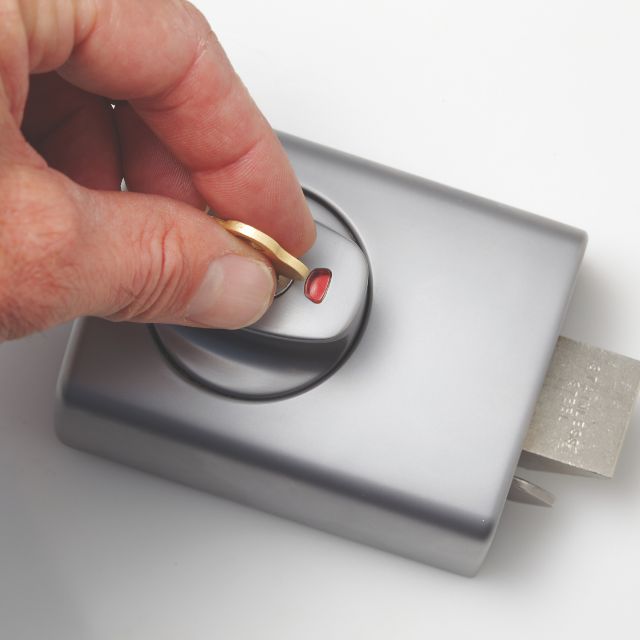 Red Lock Lockwood 001 Double Cylinder Deadlatch Knob with Open In Strike Chrome Plate 001-1K1CPDP - The Blue Space