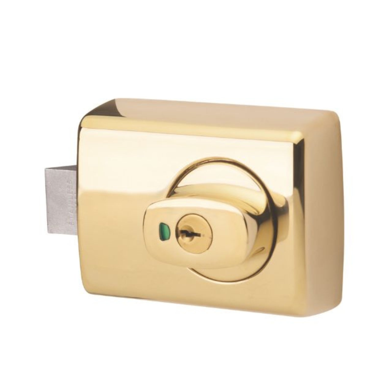 Side Angle Lockwood 001 Double Cylinder Deadlatch Knob with Open In Strike Everbrass 001-1K1EVB - The Blue Space