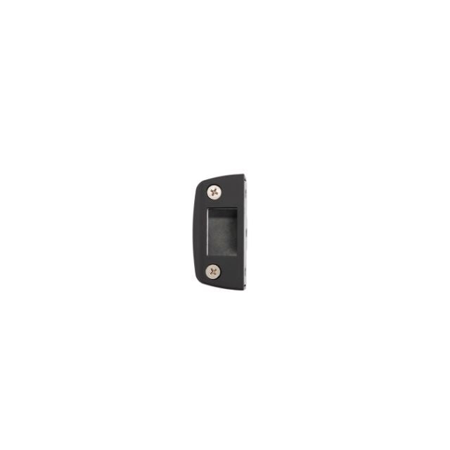 Side Angle Lockwood 001 Double Cylinder Deadlatch Knob with Open In Strike Matte Black 001-1K1MBKDP - The Blue Space