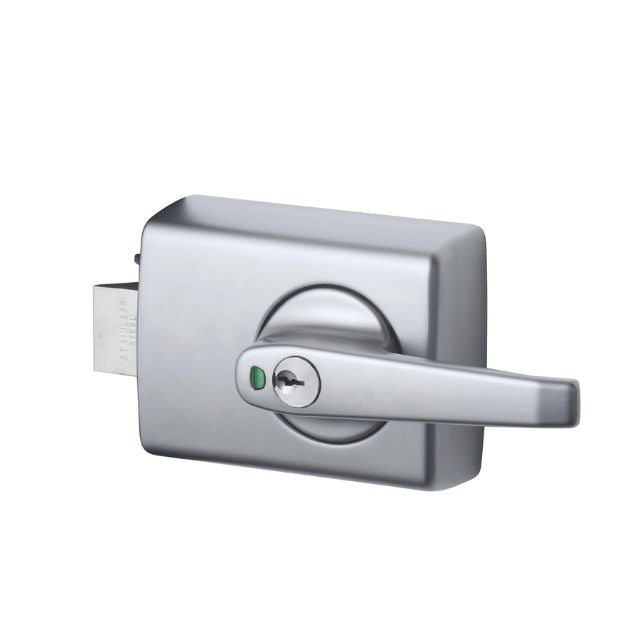 Exterior Lockwood 001 Double Cylinder Deadlatch Lever with Open In Strike Satin Chrome Plate 001-1L1SPDP - The Blue Space