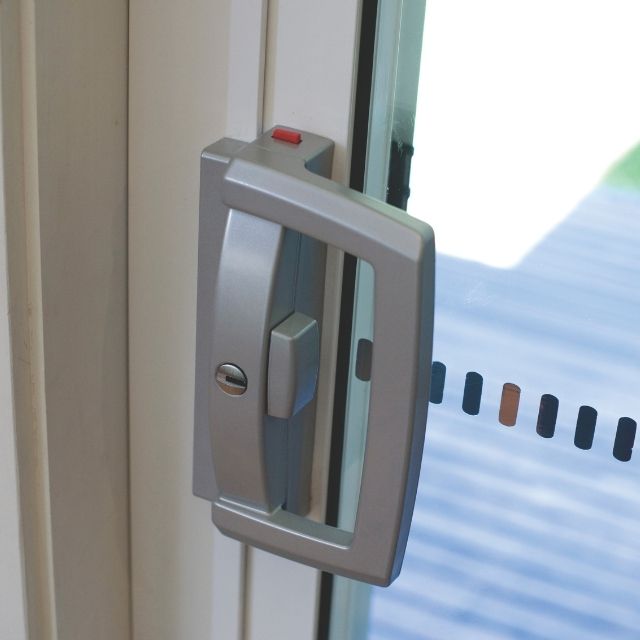 Lifestyle Lockwood Onyx Dual Handed Patio Sliding Door Lock Silver 9A1A2/5PSILDP - The Blue Space