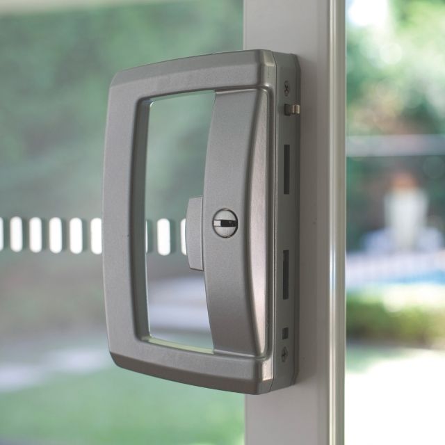 Lifestyle Lockwood Onyx Dual Handed Patio Sliding Door Lock Silver 9A1A2/5PSILDP - The Blue Space
