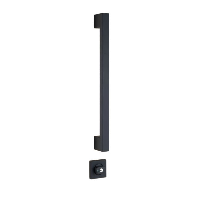 Interior Angle Lockwood Paradigm Pull Handle Lockset - Double Cylinder Deadbolt Matte Black 005/DPHBMBK - The Blue Space