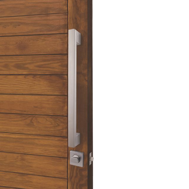 Interior Side View Lockwood Paradigm Pull Handle Lockset - Single Cylinder Deadlatch Stainless Steel 005/DPHLSSS- The Blue Space