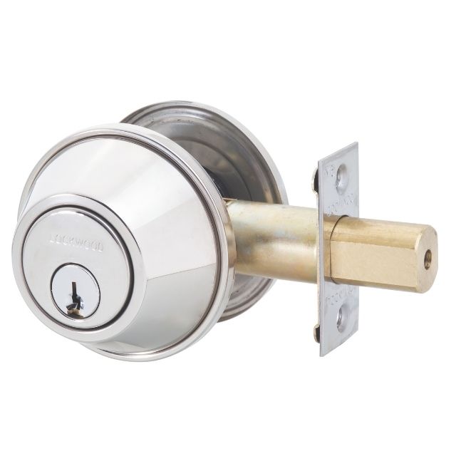 Angle Lockwood Symmetry 7107 Double Cylinder Deadbolt Satin Stainless Steel 7107SSSDP - The Blue Space