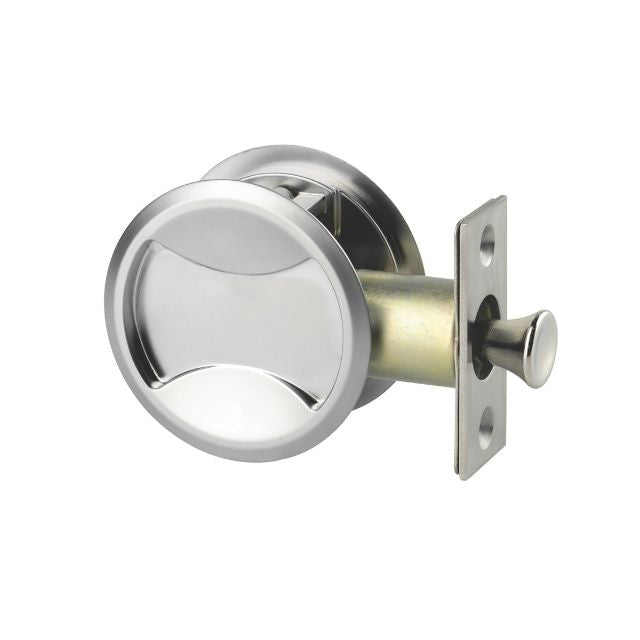 Lockwood Symmetry Round Cavity Sliding Door Passage Set Satin Pearl Dp 7450SPDP - The Blue Space