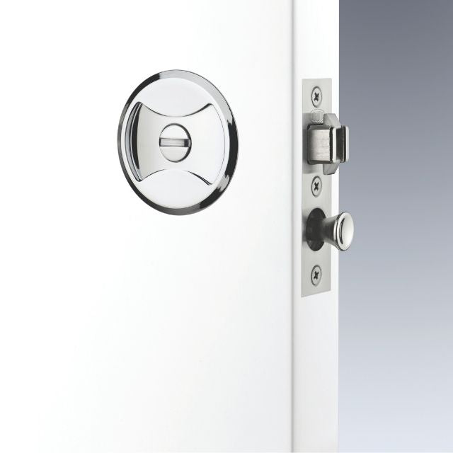 Lifestyle Lockwood Symmetry Round Cavity Sliding Door Privacy Set Chrome Plate Dp 7400CPDP - The Blue Space