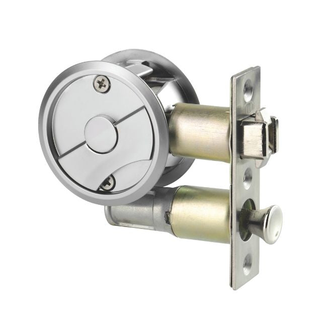 Lockwood Symmetry Round Cavity Sliding Door Privacy Set Satin Pearl Dp 7400SPDP - The Blue Space