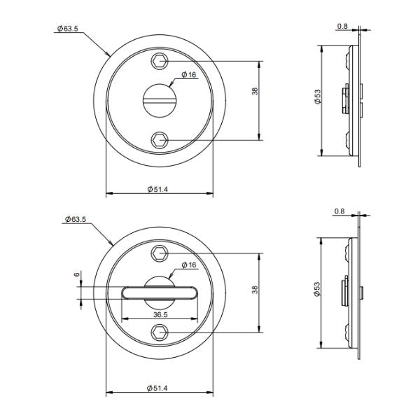 Lockwood Vivid Cavity Slider Privacy Set Satin Brass | The Blue Space