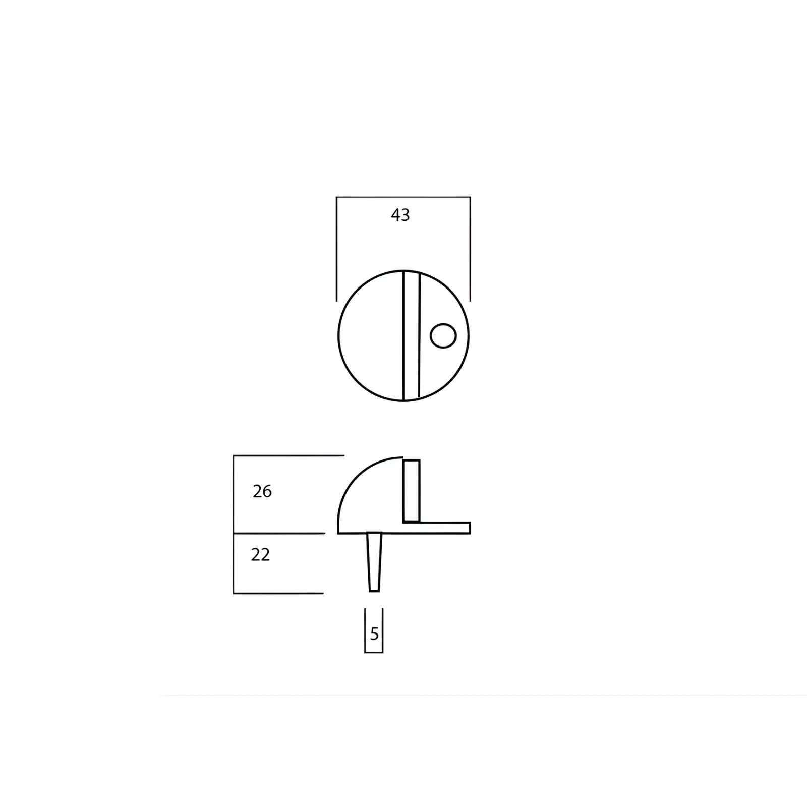 Lockwood Vivid Half Moon Door Stop Satin Brass | The Blue Space