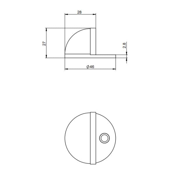 Lockwood Vivid Half Moon Door Stop Gunmetal | The Blue Space